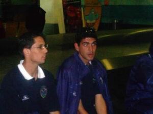 João Alves e Ricardo Chaves no aeroporto durante uma deslocação à Madeira