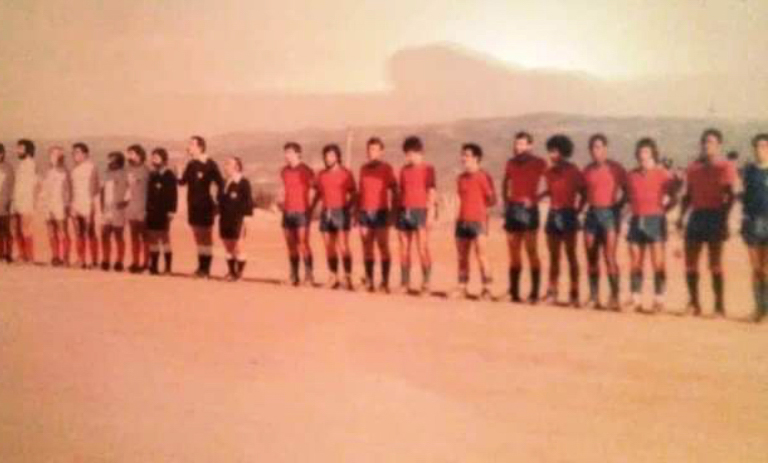 Eusébio, segundo a contar da direita, no jogo do GD Chaves com o SC Braga